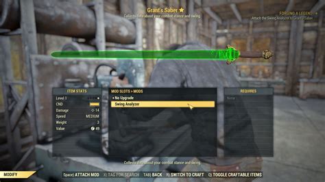 fallout 76 attach swing analyzer.